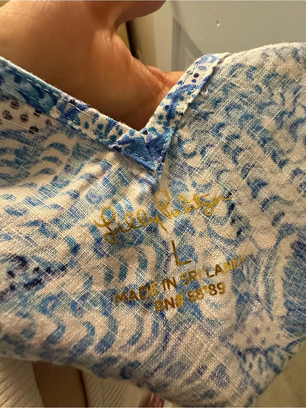 Lilly Pulitzer Blue Shell-Print V-Neck Tank Top